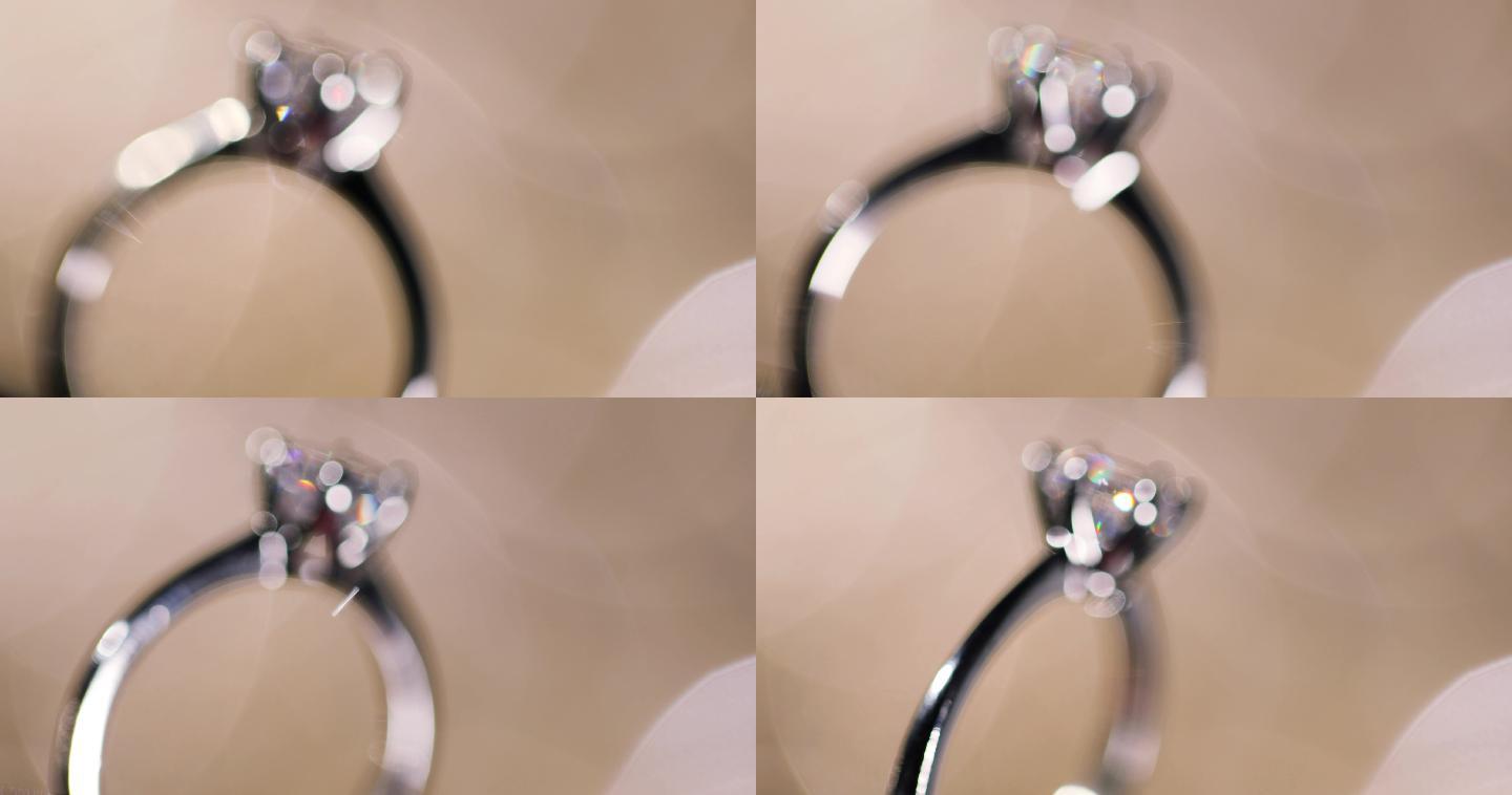 钻石戒指朦胧梦幻虚焦镜头