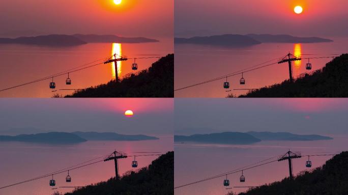 苏州渔洋山太湖日落延时