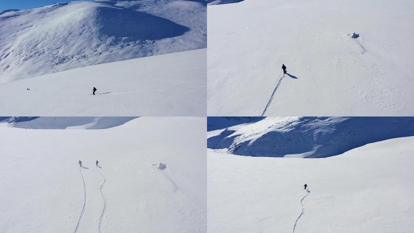 滑雪运动高清航拍视频素材