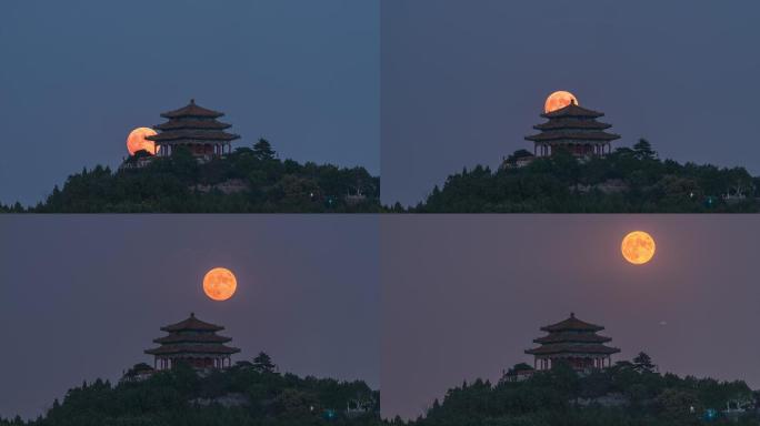 【4K】北京景山万春亭悬月延时