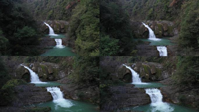 4K航拍森林峡谷瀑布3组44秒