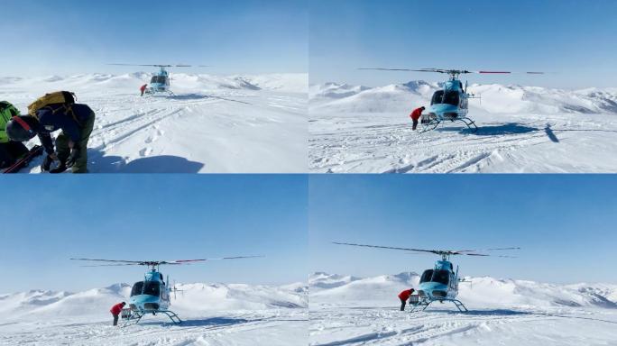 雪地中直升机高清素材