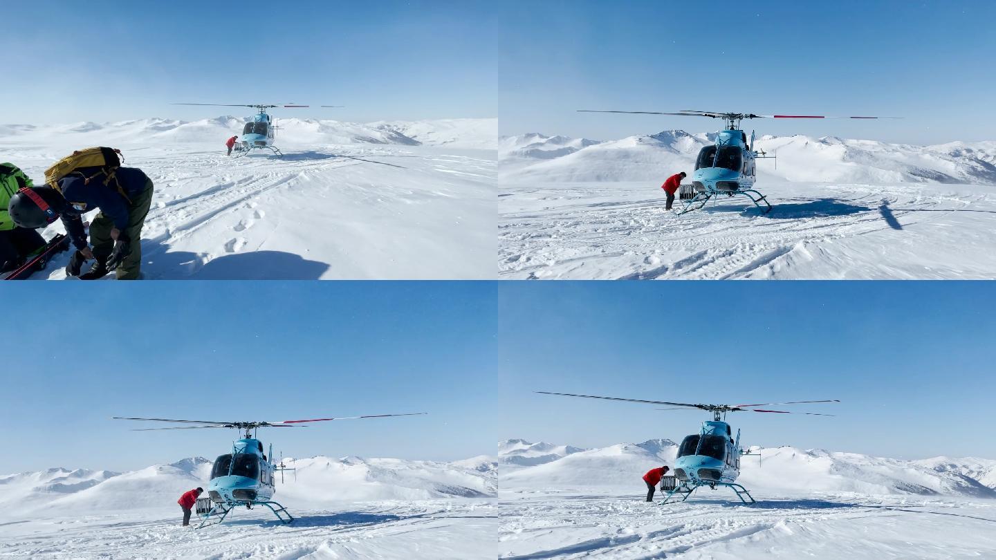 雪地中直升机高清素材