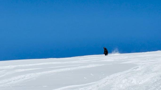 滑雪运动双板高清航拍视频