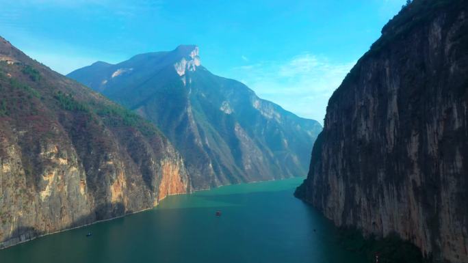 重庆三峡白帝城瞿塘峡景区航拍素材