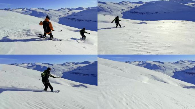 单板滑雪极限运动高清实拍素材