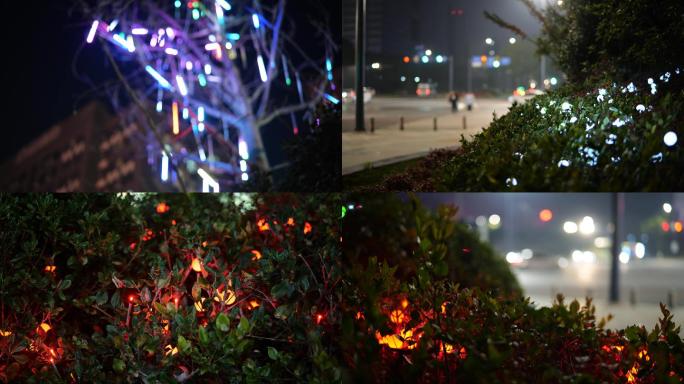 新年城市，圣诞节，节日彩灯，城市夜景