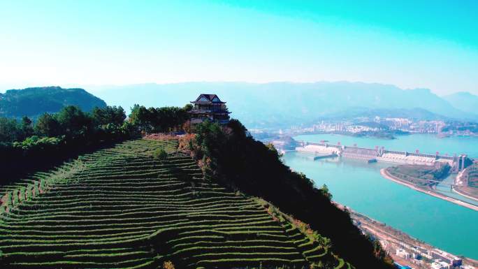 航拍宜昌长江三峡大坝，长江三峡大坝4K