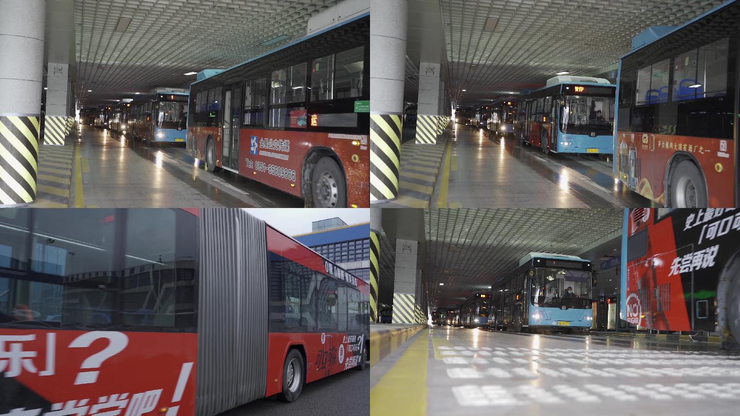 公交车 ，交通运输车，公交车队，城市交通
