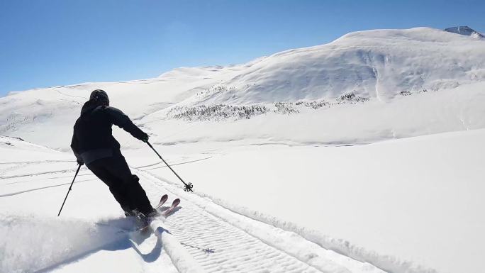 滑雪运动双板高清素材