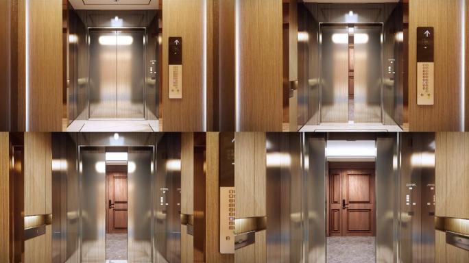 三维电梯刷卡入户（无特效版）入户智能电梯
