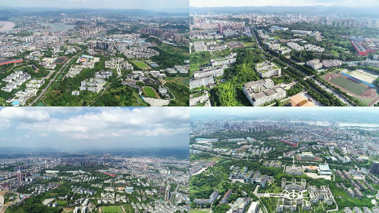 三峡大学、三大全景、最美三大、蓝天白云