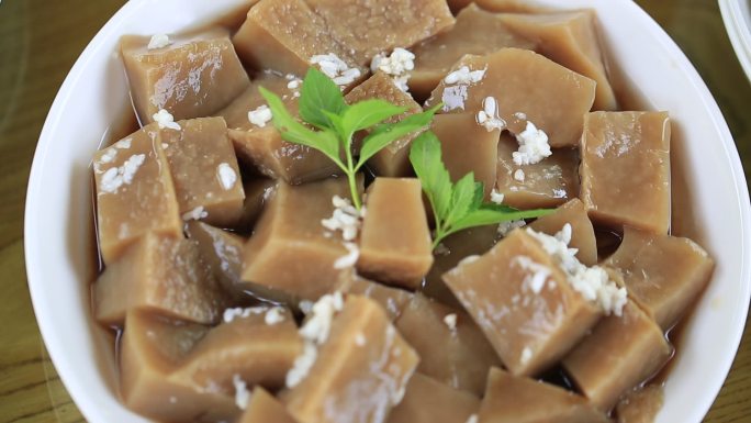 中国农村传统味道柴籽豆腐原素材