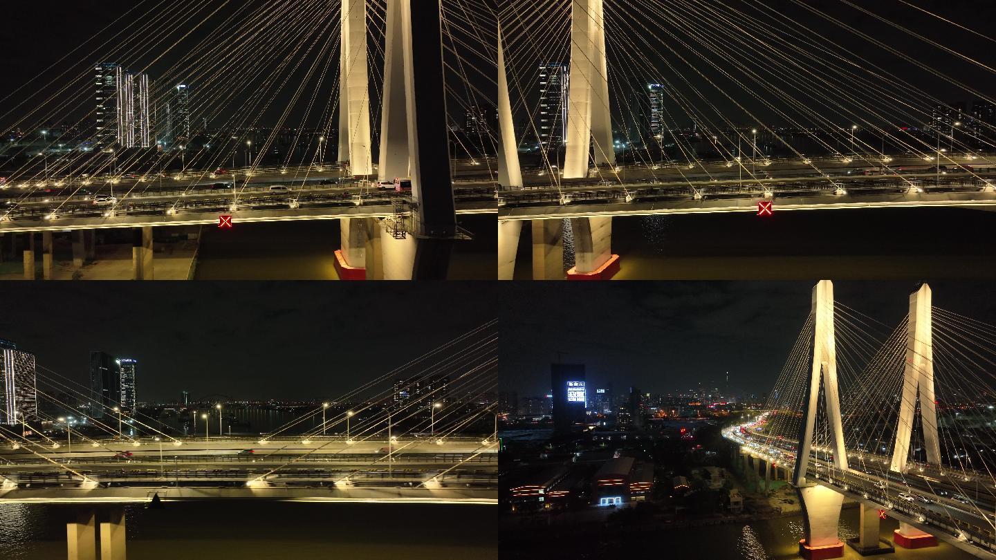 航拍5k广州洛溪大桥全貌