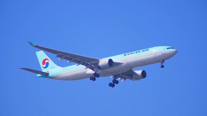 飞机 韩国大韩航空公司飞机航班飞机降落