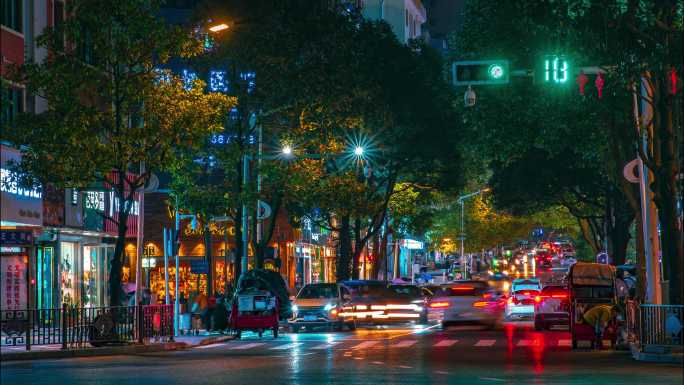 4K夜景街道车流延时