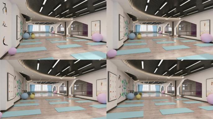 3D动画健身房瑜伽室_JS36898