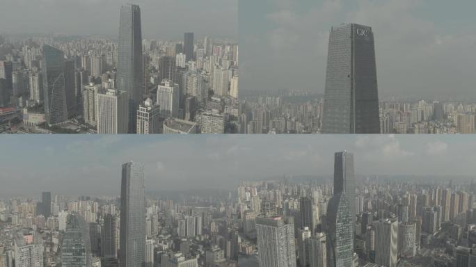重庆观音桥航拍环绕灰片