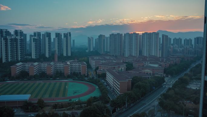 城市赣州中学日出