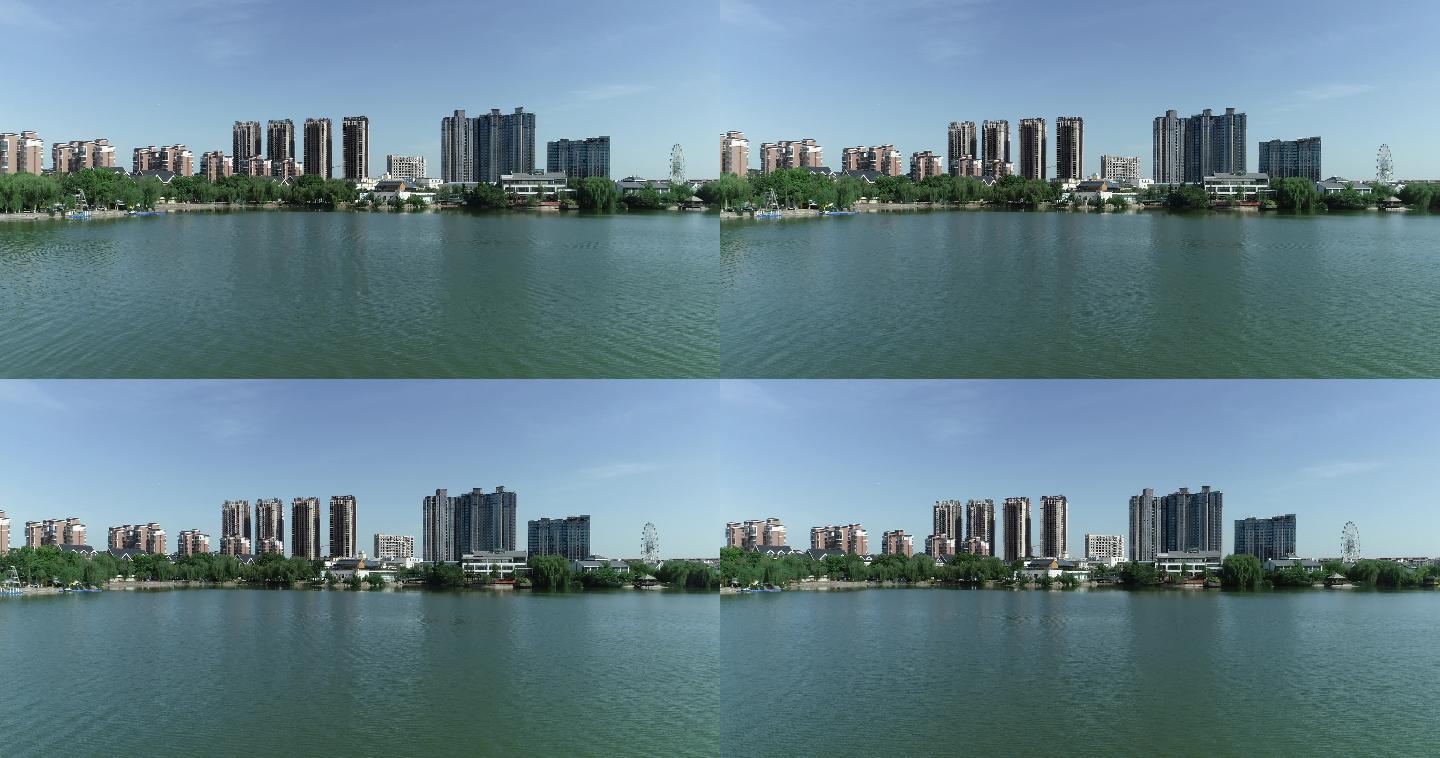 西安未央湖景区航拍西安生态环境西安公园