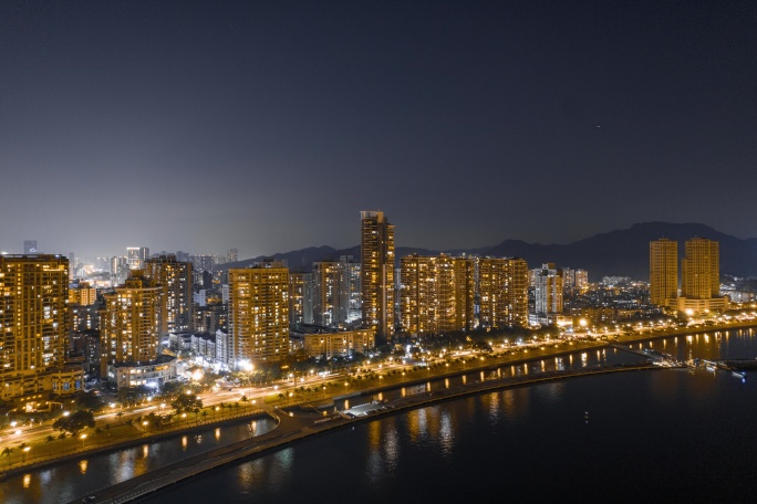 珠海夜景延时/黑金/香洲区/大湾区