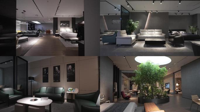 深色系高端居家客厅样板间素材