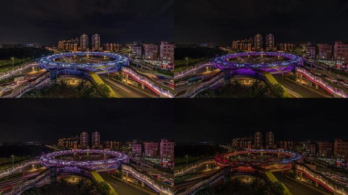 深圳观澜大和圆拱桥夜景延时4K