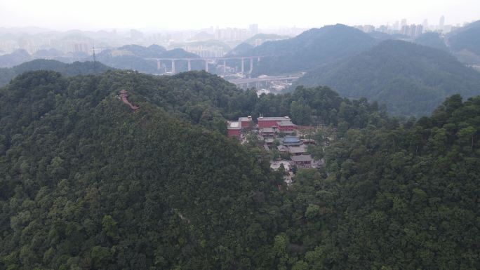 贵阳黔灵山公园弘福寺航拍