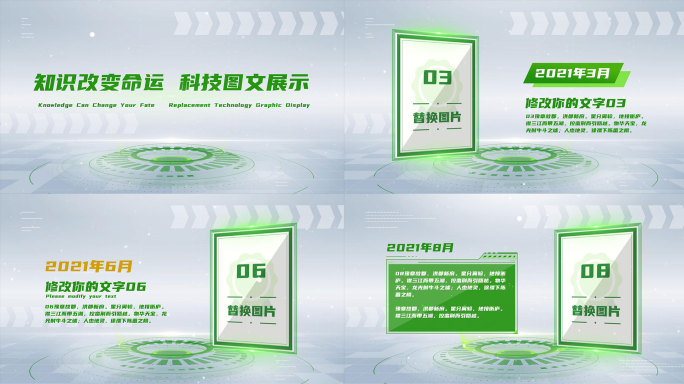 简洁绿色证书展示竖版文件AE模板