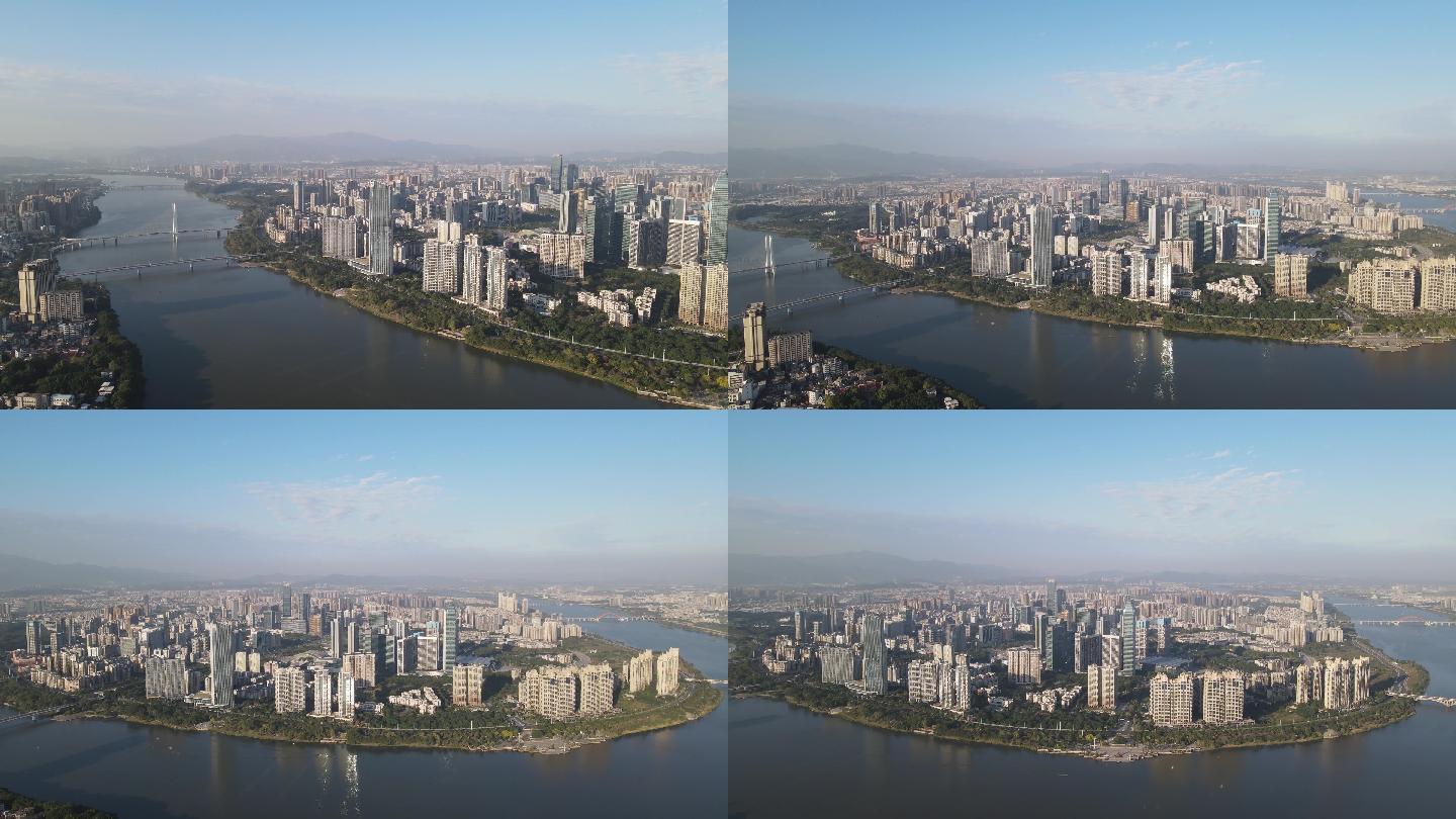 惠州东江江北cbd商圈4k大景航拍