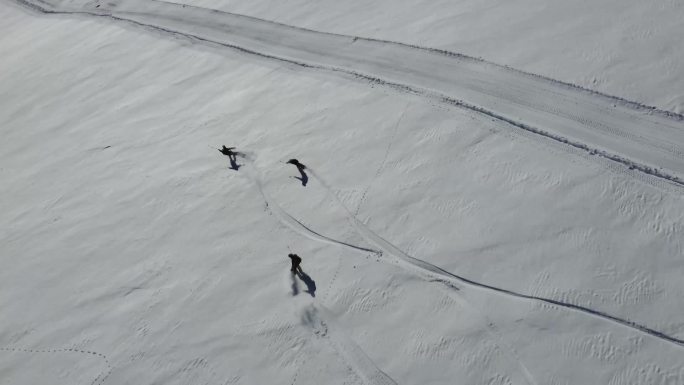 滑雪运动高清航拍