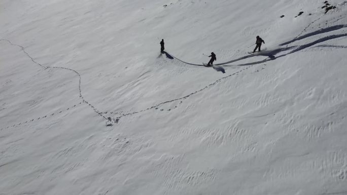 滑雪运动高清航拍