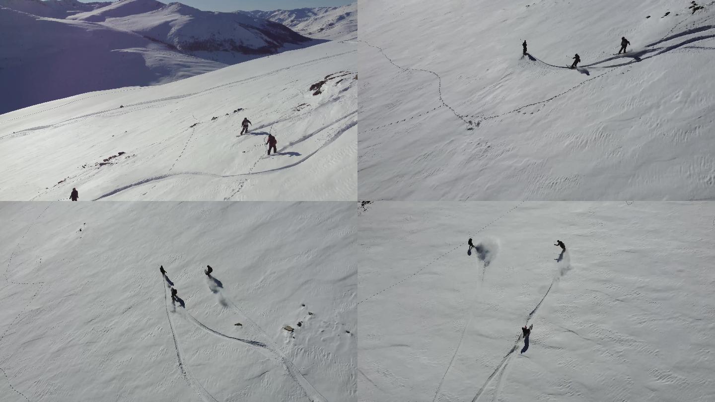滑雪运动高清航拍
