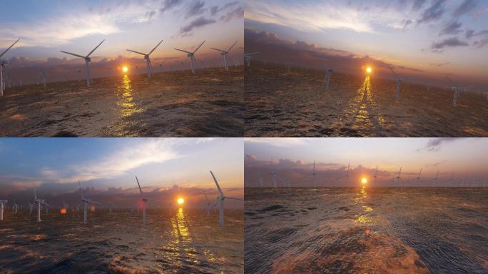 4K海上风力发电厂合集