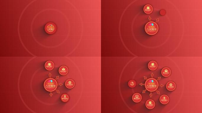 8大红色明亮分类展示-无插件-简洁分类