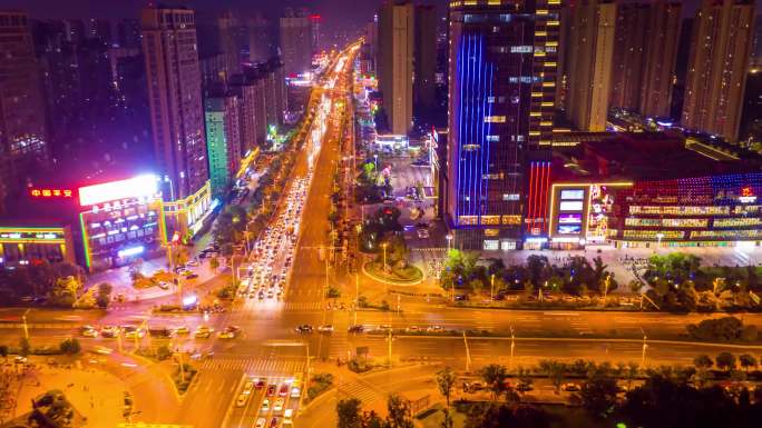 4K延时——阜阳宝龙广场淮河路夜景