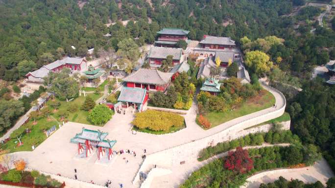 航拍佛首回归太原天龙山天龙寺