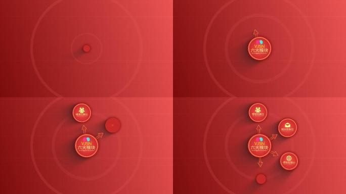 6大红色明亮分类展示-无插件-简洁分类