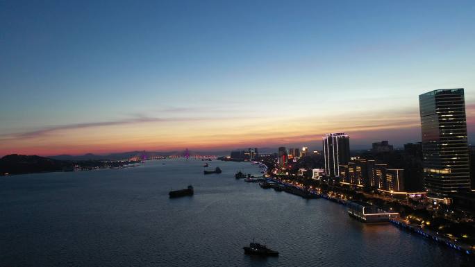 汕头港夜景航拍