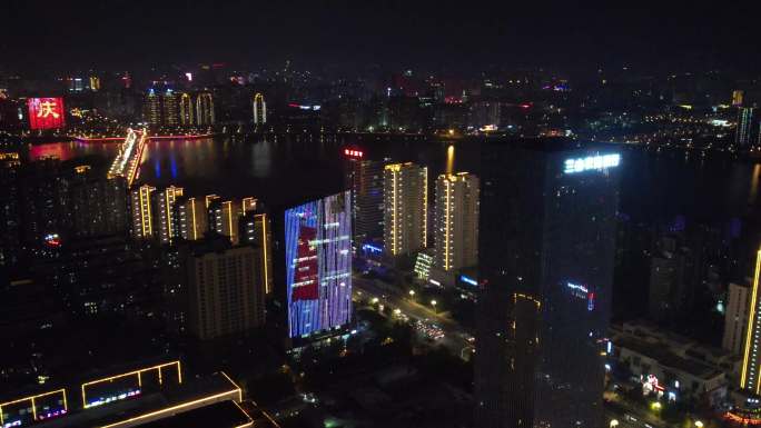 临沂北京路南坊夜景航拍