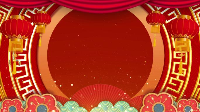 4K中国风新年舞台相声戏曲背景视频