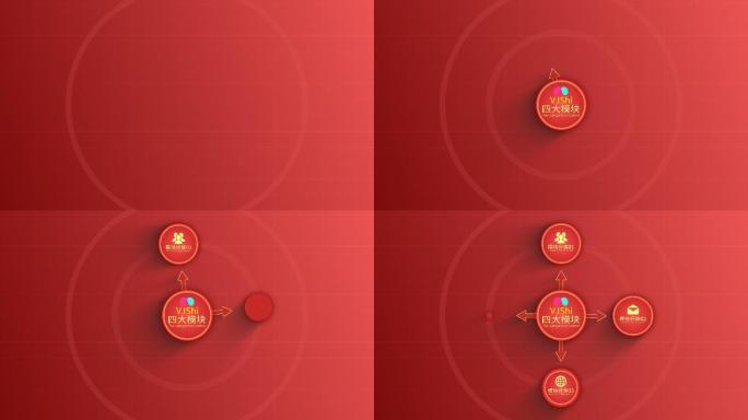 4大红色明亮分类展示-无插件-简洁分类
