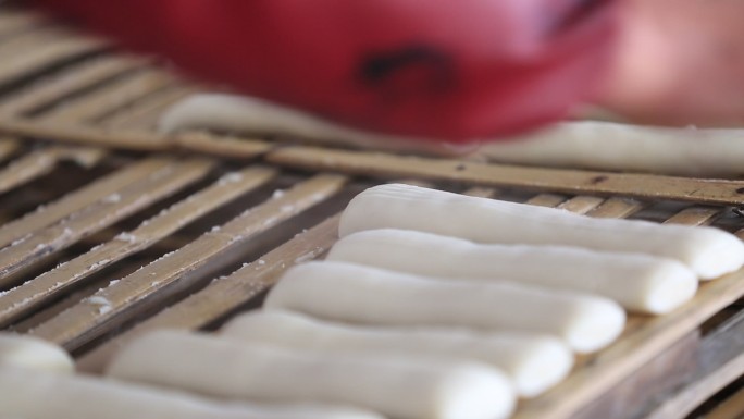 浙江诸暨农村过年打年糕秋天丰收美食年味