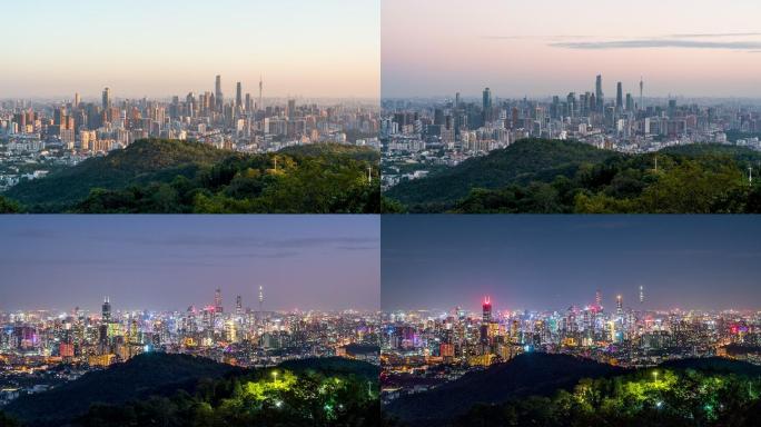 【4K可商用】广州白云山拍摄城市全景