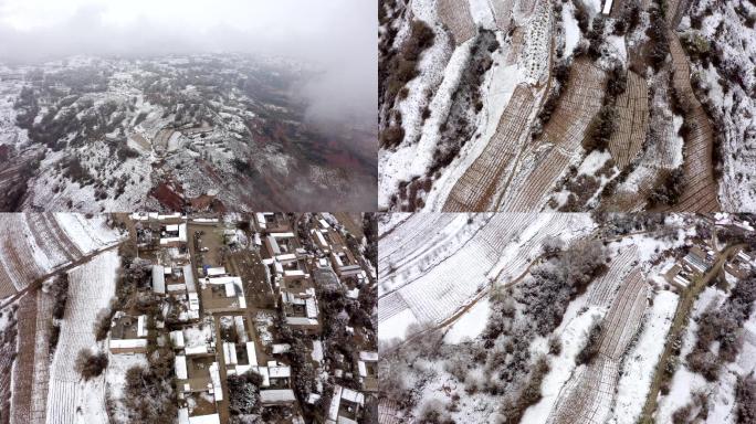 航拍雪景雪山