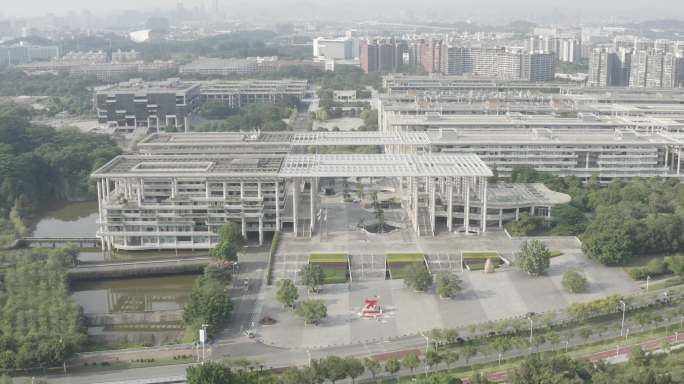 广州番禺大学城广东工业大学航拍高校建筑