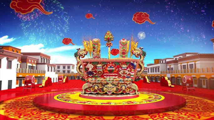 西藏新年切玛盒动态背景