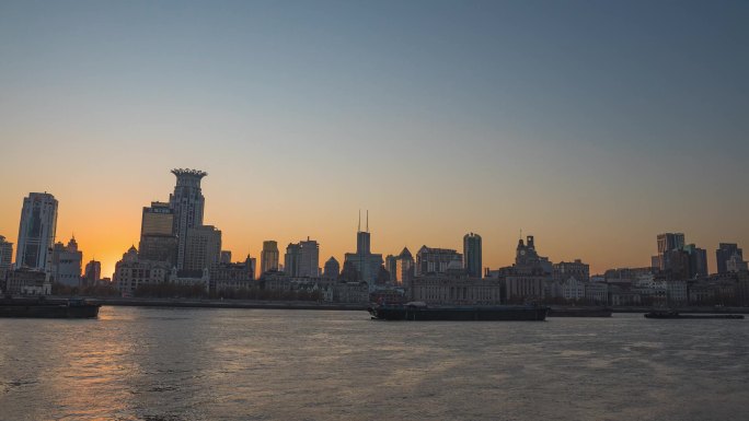 上海外滩日落夜景延时4K