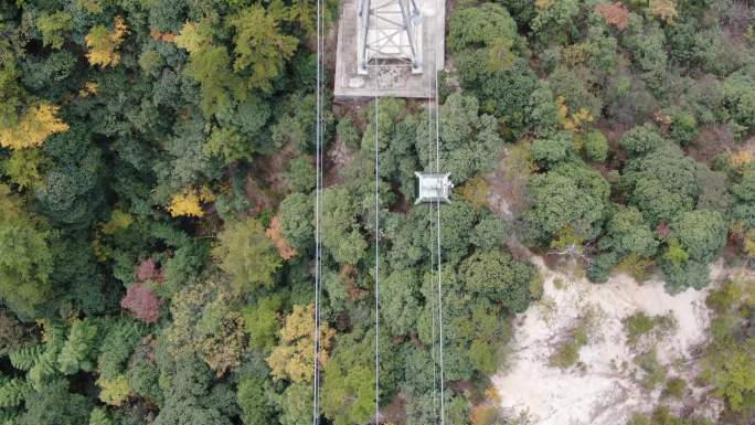 黄山温泉客运架空索道航拍