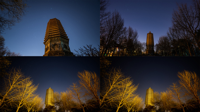 【4K】北京慈寿寺玲珑塔-夜景延时